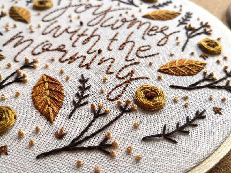 Joy Comes with the Morning Hand Embroidery Hoop Art