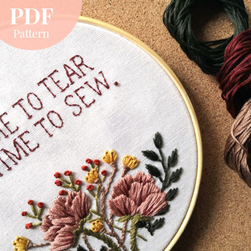 A Time To Sew Floral Hand Embroidery PDF Pattern