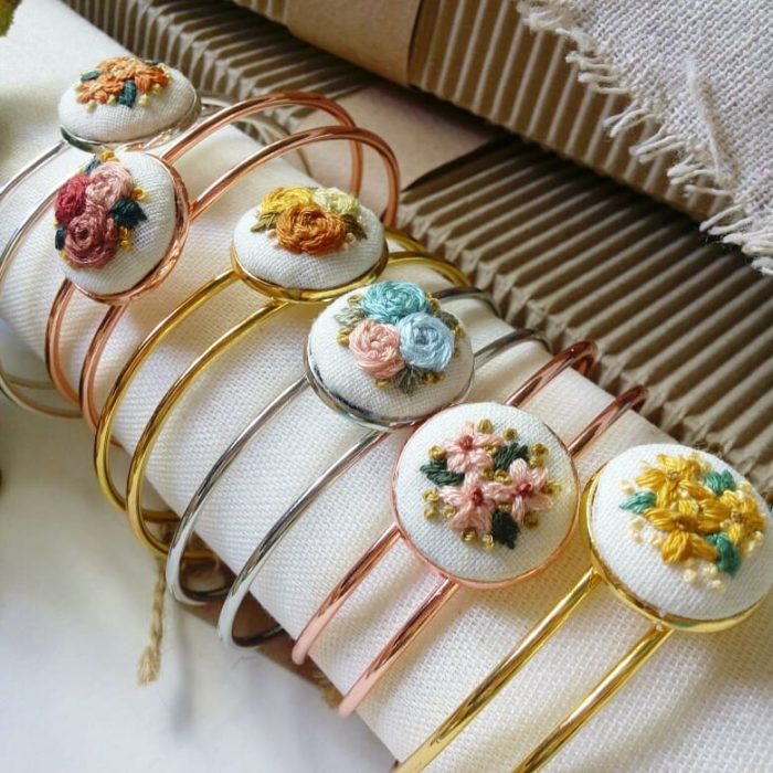 Heartily Handcrafted - Embroidered Cuff Bracelet
