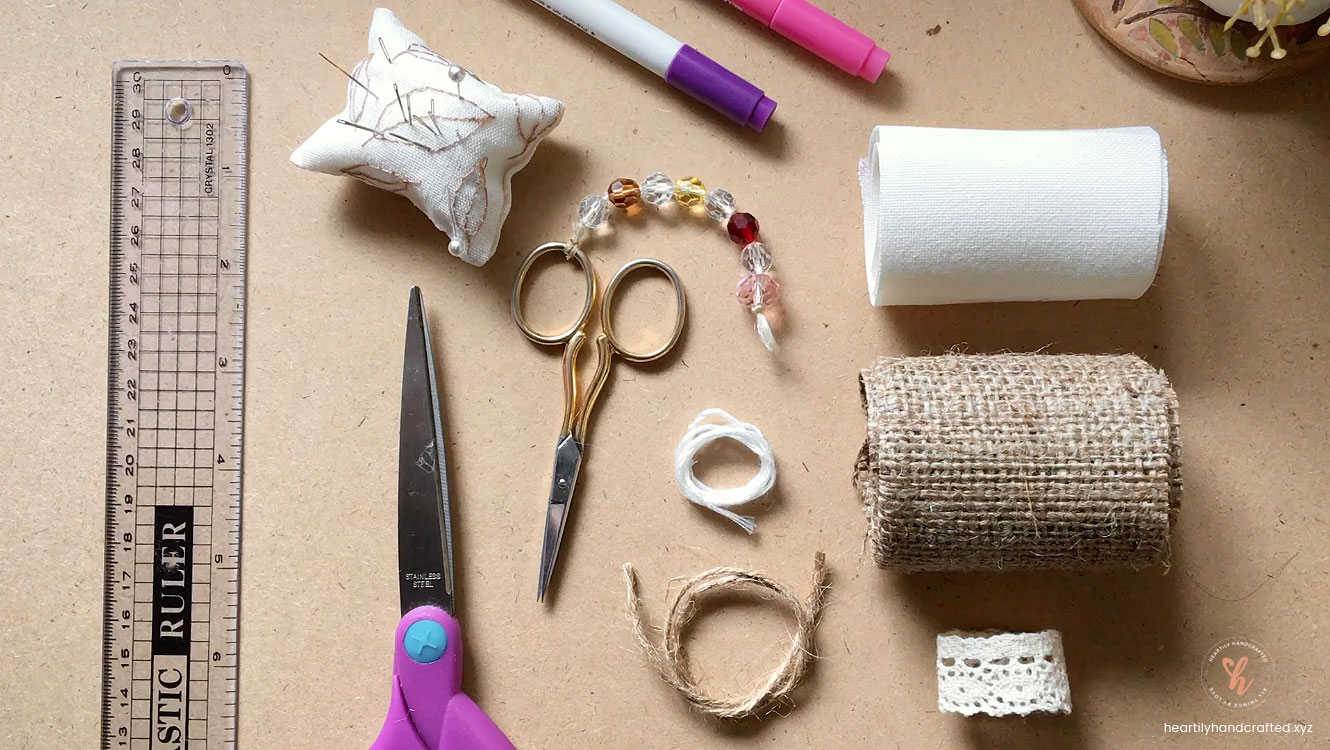 Materials: DIY Burlap and Canvas Bows- Heartily Handcrafted