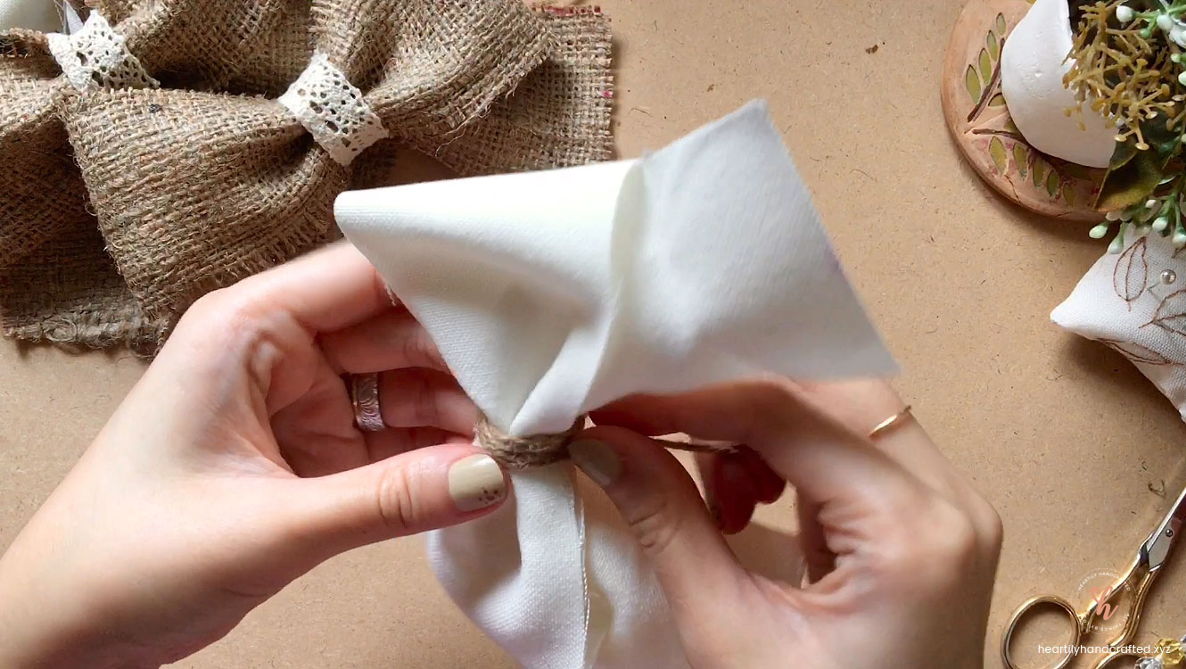 Step 10: Easy DIY Burlap and Canvas Ribbon Bows - Heartily Handcrafted