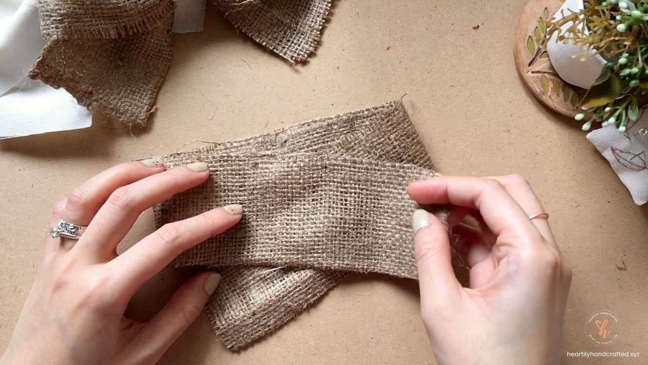 Step 2: Easy DIY Burlap and Canvas Ribbon Bows - Heartily Handcrafted