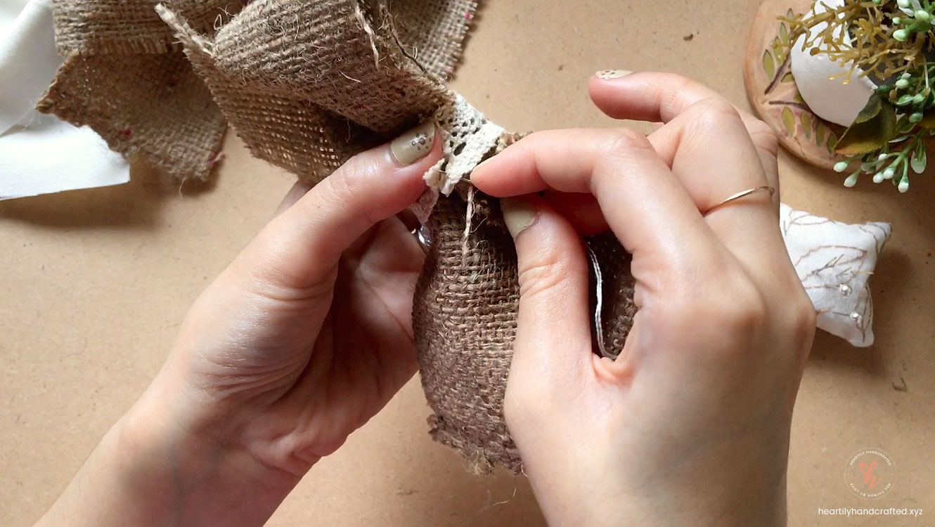 Step 5: Easy DIY Burlap and Canvas Ribbon Bows - Heartily Handcrafted