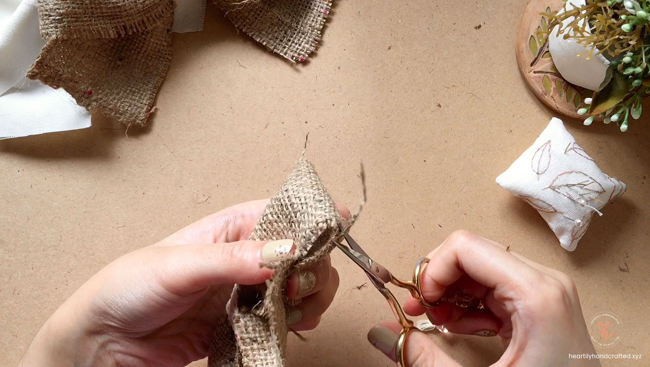 Step 6: Easy DIY Burlap and Canvas Ribbon Bows - Heartily Handcrafted