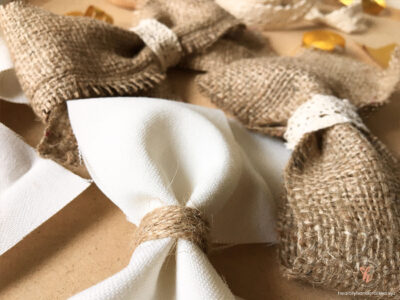 Easy DIY Burlap and Canvas Ribbon Bows - Heartily Handcrafted
