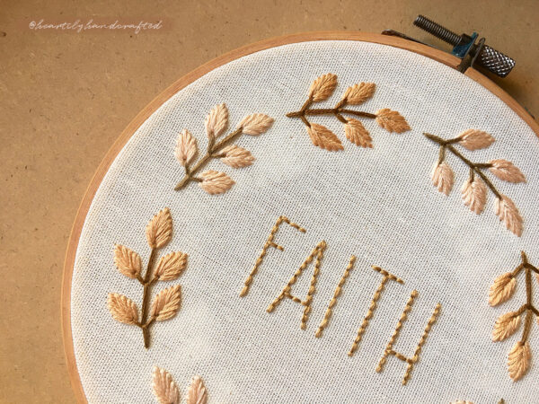 Faith Hand Embroidery Hoop Art