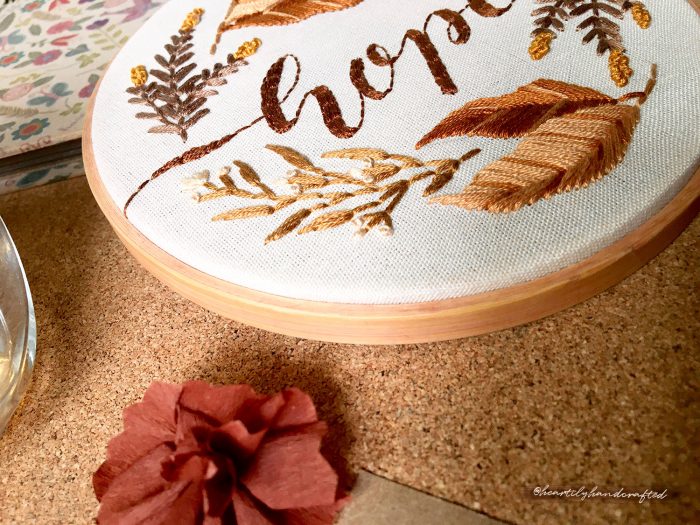 Hope Autumn Wreath Hand Embroidery